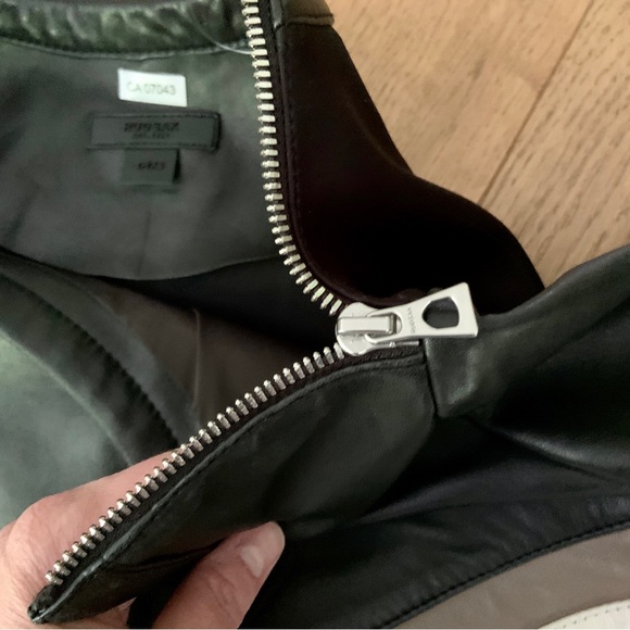 Rudsak Lamb Leather Bikercore Short Sleeve Chevron Black Top Size XS - Picture 4 of 10